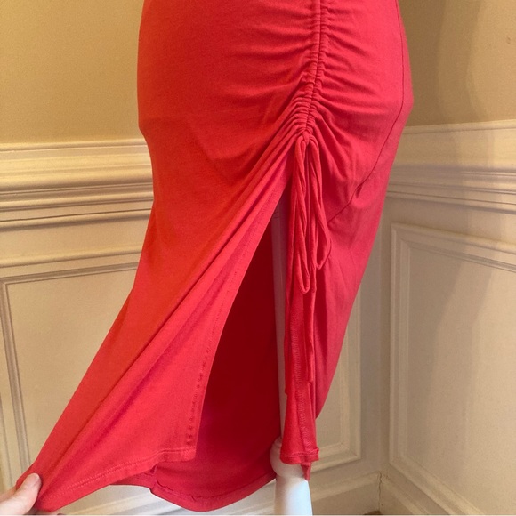 VELVET TORCH Red Lightweight Knit Bodycon Pencil Skirt - Picture 3 of 7